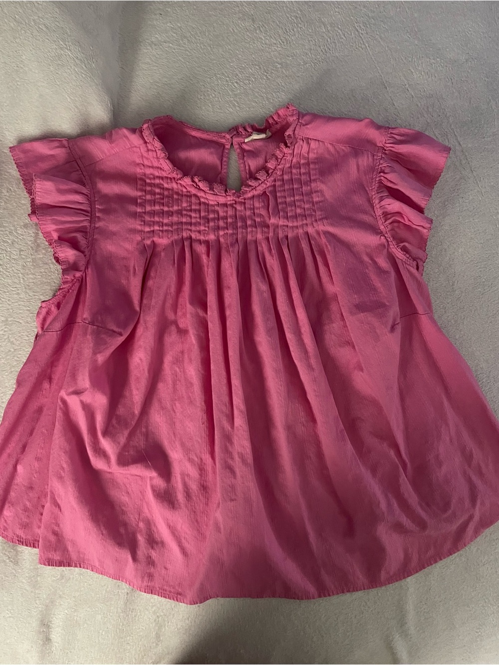 a.n.a Pink Smocked Flutter Sleeve Blouse